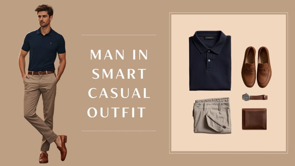 Man in smart casual outfit — chinos, polo shirt, and loafers — men's smart casual 2026