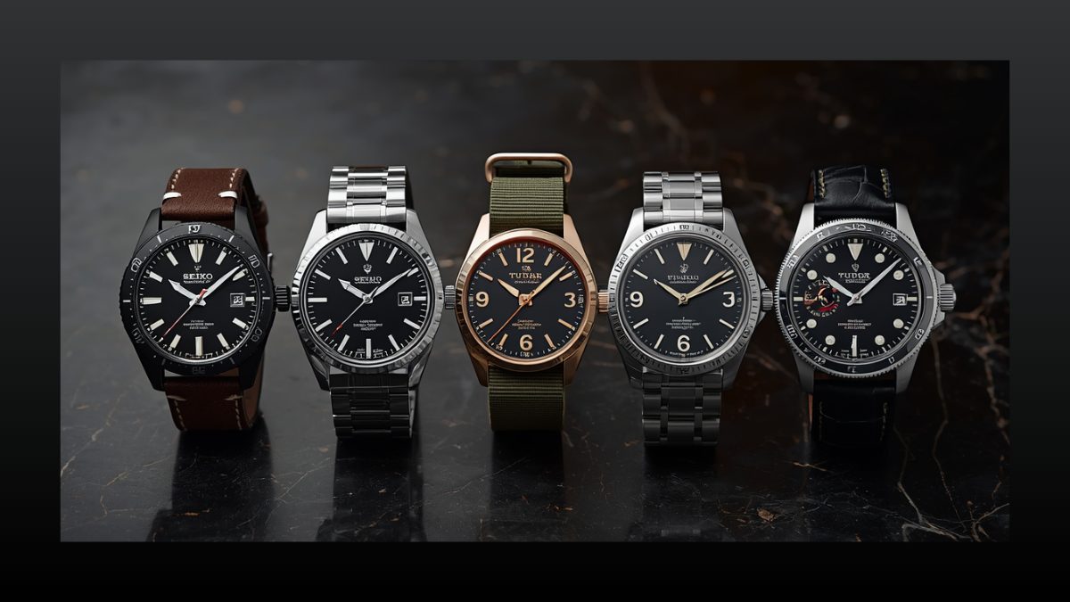 Flat lay of best men's watches 2026 — from Casio to Tudor — men's watch guide beingover.com